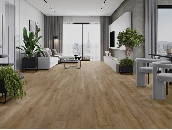 Mexen Long Creek винилови панели 1240 x 182 mm SPC 6,5 mm, подложка IXPE 1,5 mm, 4 V-Фуга, Дъб