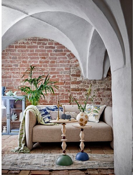 Зелено одеяло със смес от памук 130x155 cm Velva – Bloomingville