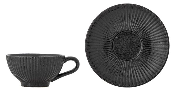 Черна керамична чаша за капучино 200 ml Neri – Bloomingville