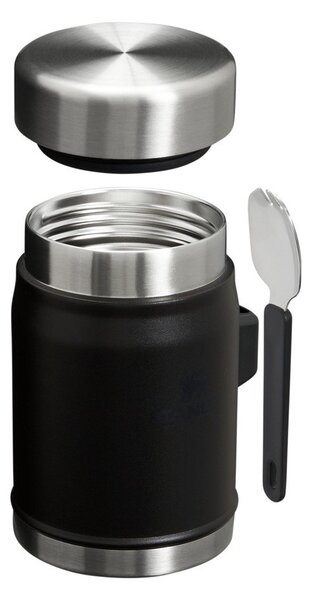 Матово черен термос за храна от неръждаема стомана 400 ml Legendary Food Jar + Spork Black 2.0 – Stanley