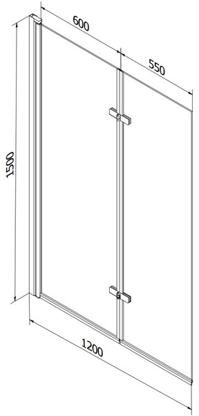 Mexen Castor двукрилен душ екран 120 x 150 см, мразовит, златист - 892-120-002-50-30