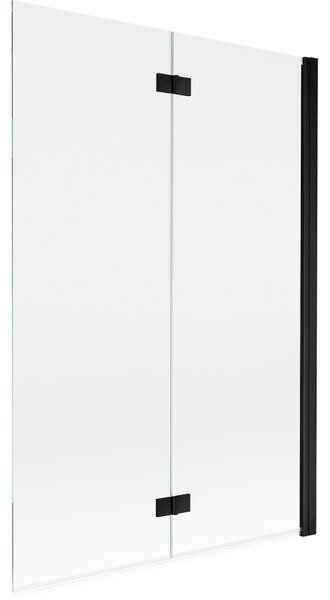 Mexen Mist параван за вана, двукрилен, дясно ориентиран 120 x 150 cm, прозрачен, черен - 8A9-120-002-70-00-P