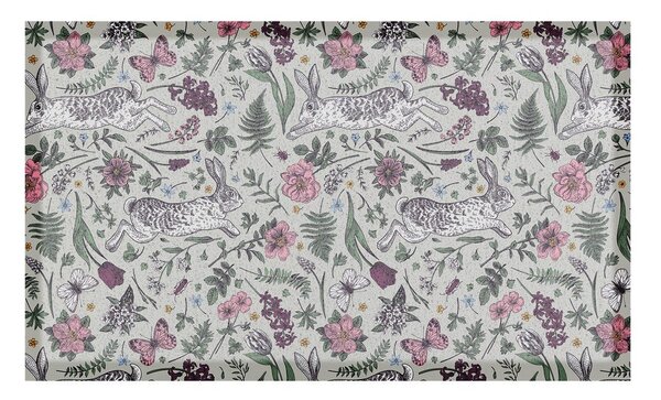 Изтривалка от PVC 40x70 cm Hare Wildflowers – Artsy Doormats