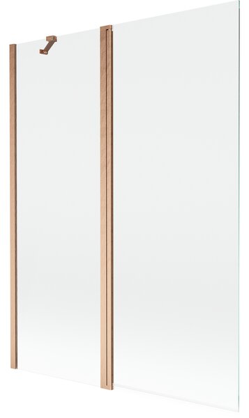 Mexen Mist душ параван 2-крилен 130 x 150 cm, прозрачен, четкан мед - 8A9-130-011-65-00