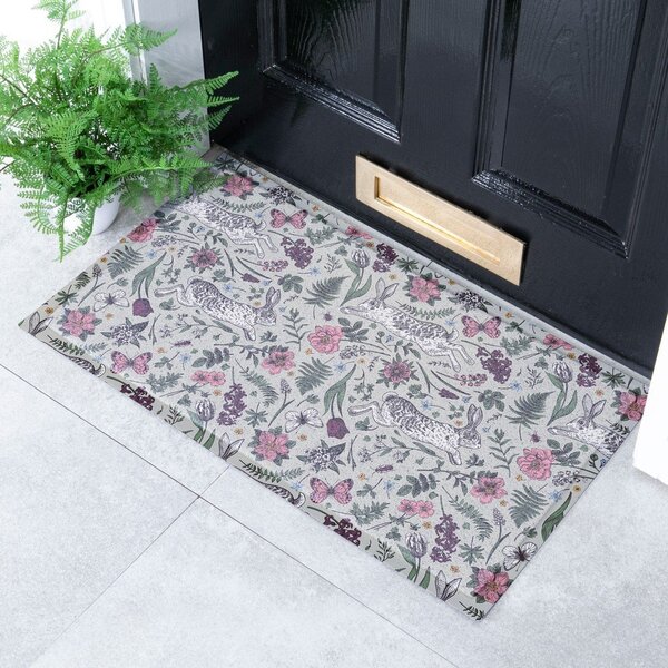Изтривалка от PVC 40x70 cm Hare Wildflowers – Artsy Doormats