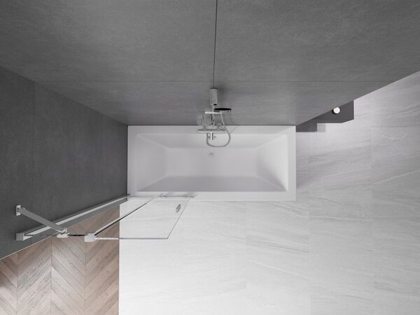 Mexen Velar двукуполен параван за вана, плъзгащ се, 70 x 150 cm, прозрачен, хром - 896-070-000-01-01