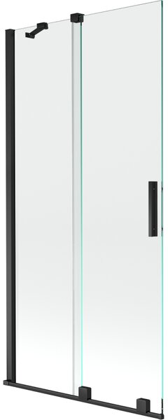 Mexen Velar параван за вана с 2 плъзгащи се крила 90 x 150 cm, прозрачен, черен - 896-090-000-01-70