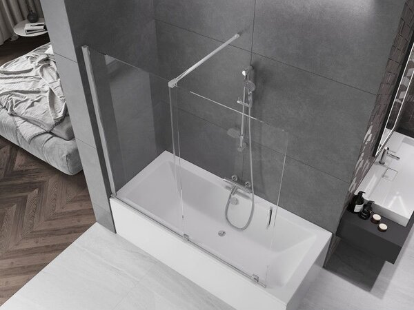 Mexen Velar двукрила плъзгаща се вана 160 x 150 см, прозрачен, хром - 896-160-000-01-01