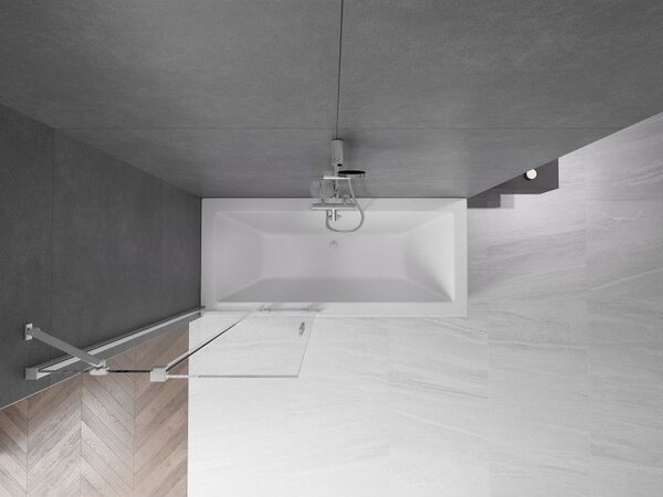 Mexen Velar параван за вана, 2-крилен, разтегателен, 85 x 150 см, прозрачен, хром - 896-085-000-01-01
