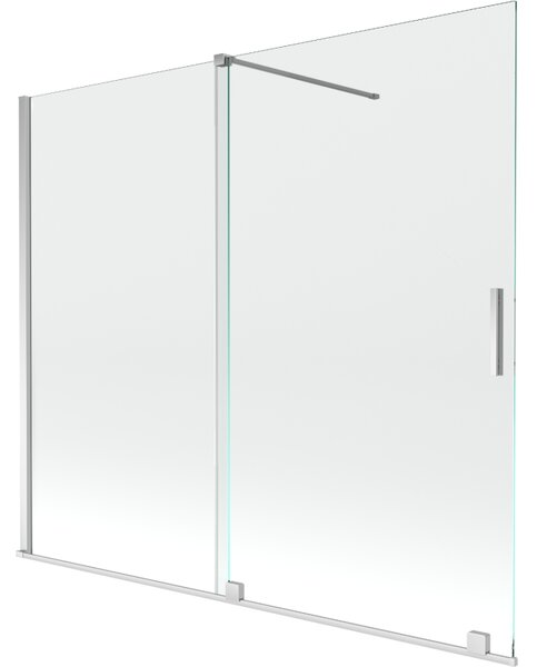 Mexen Velar параван за вана, 2-крилен плъзгащ се 180 x 150 cm, прозрачен, хром - 896-180-000-01-01