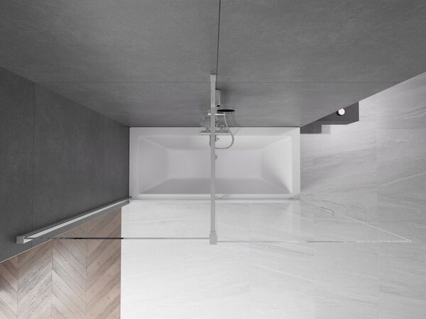 Mexen Velar параван за вана, 2-крилен плъзгащ се 180 x 150 cm, прозрачен, хром - 896-180-000-01-01