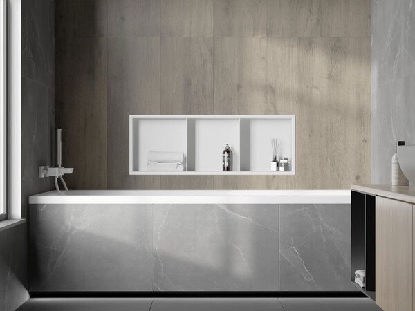 Mexen X-Wall-R нишова полица с яка и полица 90 x 30 см, бяла - 1920903010S