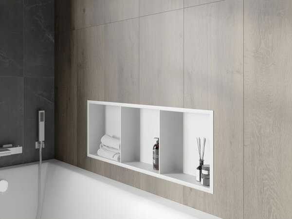 Mexen X-Wall-R нишова полица с яка и полица 90 x 30 см, бяла - 1920903010S