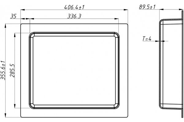 Mexen X-Wall-S нишова полица SMC с борд 35,5 x 40,7 см, бяла - 1901354109