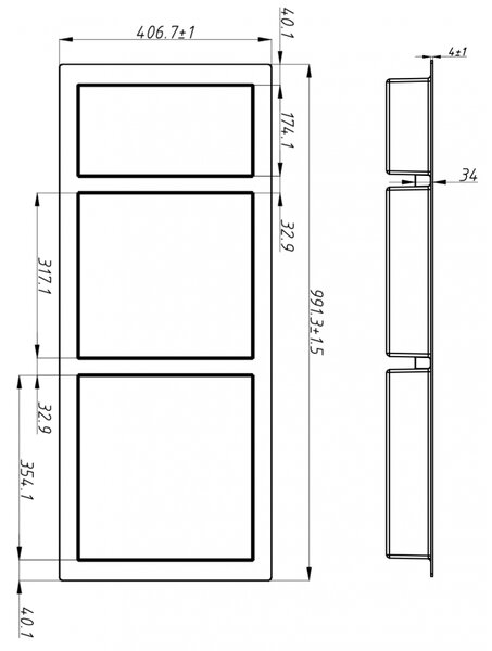 Mexen X-Wall-S нишова полица SMC с фланец 99,1 x 40,7 см, бяла - 1901994109