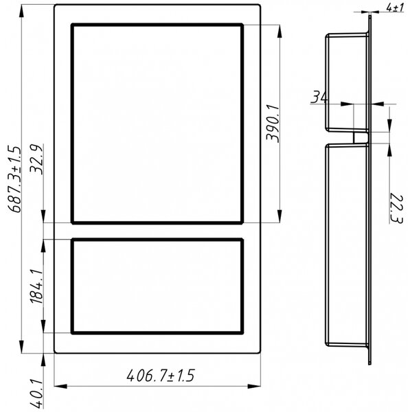 Mexen X-Wall-S нишова полица SMC с фланец 68,6 x 40,7 см, бяла - 1901694109