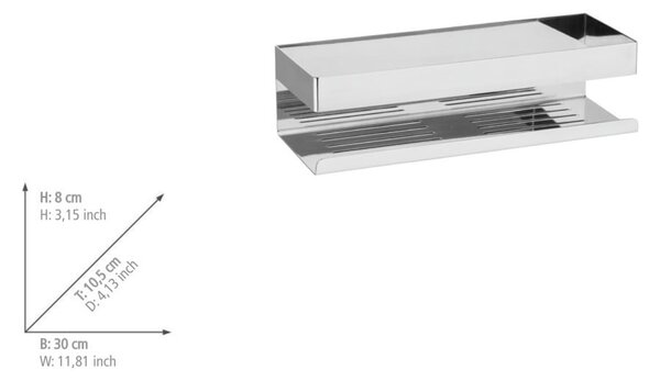 Самозалепващ рафт за баня от неръждаема стомана в лъскаво сребристо Genova – Wenko