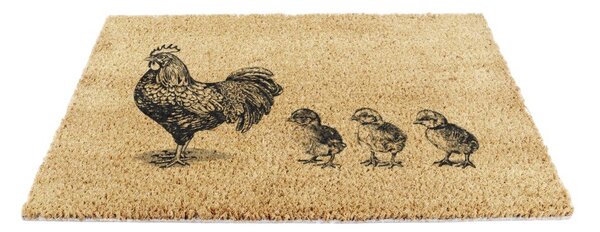 Изтривалка от кокосови влакна 40x60 cm Chickens and Chicks – Artsy Doormats