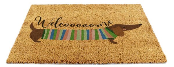 Изтривалка от кокосови влакна 40x60 cm Welcome Sausage Dog – Artsy Doormats