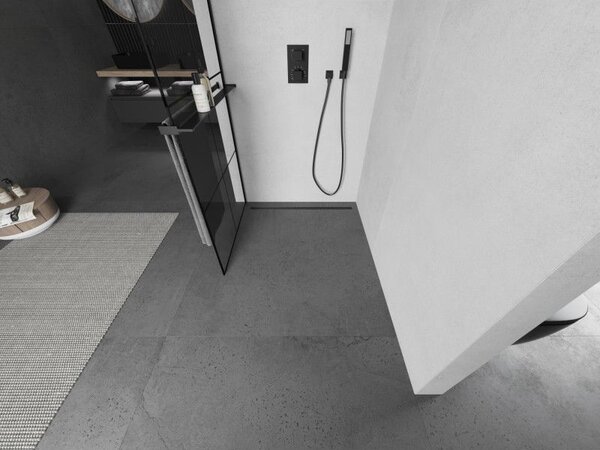 Mexen Kioto+ L душ стена с полица Walk-in 70 x 200 см, черна решетка, черна - 800-070-123-70-77