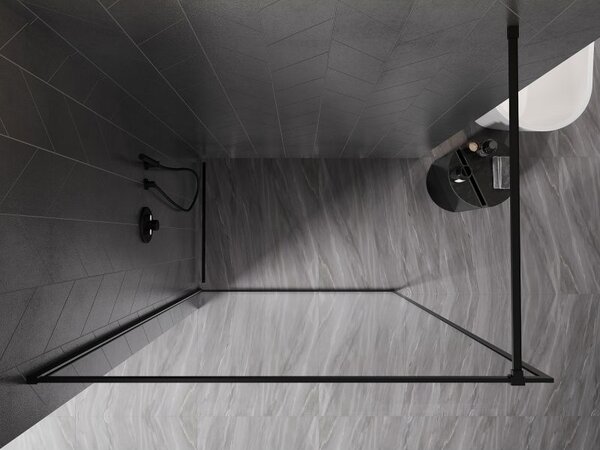 Mexen Kioto-XF душ кабина Walk-in с рамка 50 x 202 см, прозрачна 10 мм, черна - 800-050-104-70-00-X