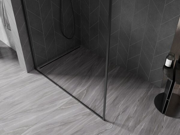 Mexen Kioto-XF душ кабина Walk-in с рамка 50 x 202 см, прозрачна 10 мм, черна - 800-050-104-70-00-X
