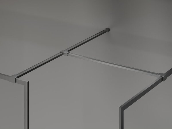 Mexen Kioto-F преграда за душ Walk-in с рамка 125 x 100 см, прозрачна 8 мм, черен металик - 800-125-202-04-95-100