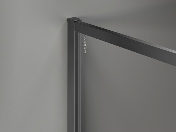 Mexen Kioto-F преграда за душ Walk-in с рамка 125 x 100 см, прозрачна 8 мм, черен металик - 800-125-202-04-95-100