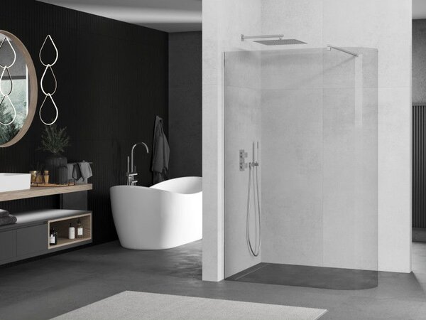Mexen Kioto-R заоблен параван за душ Walk-in 80 x 200 см, прозрачен 8 мм, хром - 800-080-101-01-06
