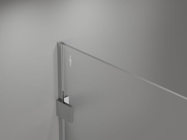 Mexen Lunar стъклена преграда за душ Walk-in дясна 90 x 200 см, прозрачна 8 мм, хром - 830-090-000-01-00-P
