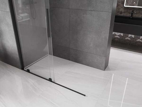 Mexen Velar плъзгаща се душ преграда Walk-in 140 x 200 см, прозрачна 8 мм, черна - 871-140-000-03-70