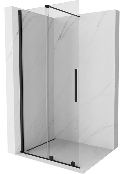 Mexen Velar плъзгаща се душ стена Walk-in 75 x 200 см, прозрачна 8 мм, черна - 871-075-000-03-70