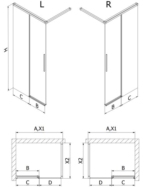 Mexen Rox душ кабина Walk-in 70 x 200 см, прозрачна 8 мм, хром - 8C2-070-003-01-00