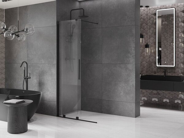 Mexen Velar плъзгаща се душ стена Walk-in 75 x 200 см, прозрачна 8 мм, черна - 871-075-000-03-70