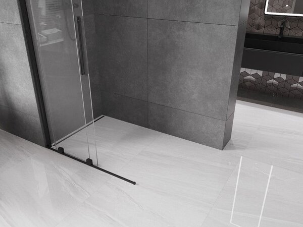 Mexen Velar плъзгаща се душ стена Walk-in 75 x 200 см, прозрачна 8 мм, черна - 871-075-000-03-70