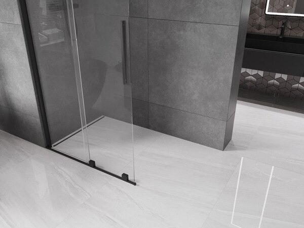 Mexen Velar плъзгаща се душ стена Walk-in 75 x 200 см, прозрачна 8 мм, черна - 871-075-000-03-70