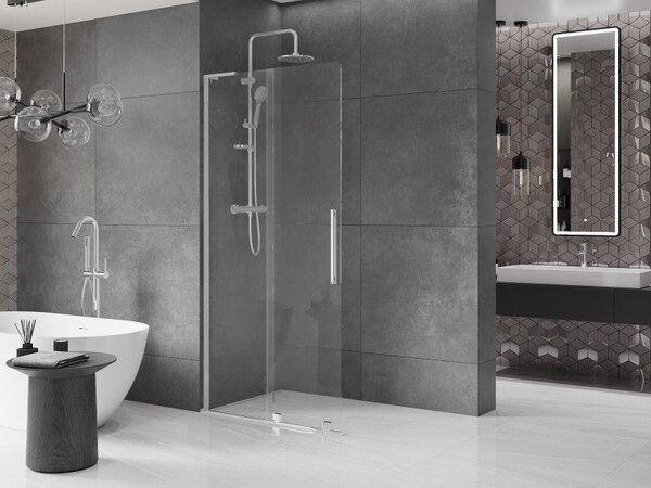 Mexen Velar L плъзгаща се душ стена Walk-in 100 x 200 см, прозрачно 8 мм, хром - 871-100-003-03-01