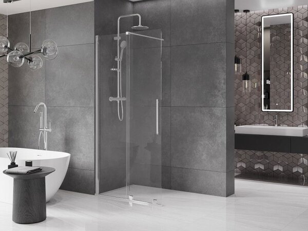 Mexen Velar плъзгаща се душ стена Walk-in 70 x 200 cm, прозрачна 8 mm, хром - 871-070-000-03-01