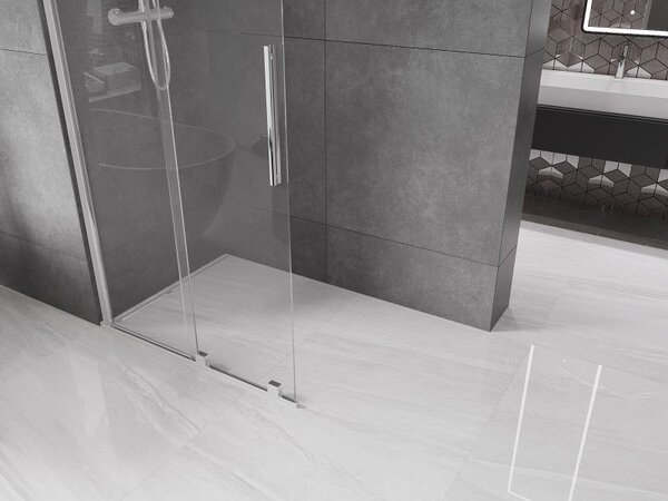 Mexen Velar плъзгаща се душ стена Walk-in 70 x 200 cm, прозрачна 8 mm, хром - 871-070-000-03-01