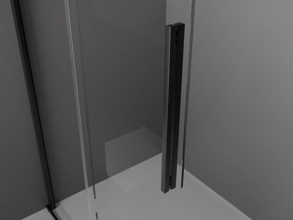 Mexen Velar разтегателна душ преграда Walk-in 140 x 200 cm, матирана 8 mm, черна - 871-140-000-33-70