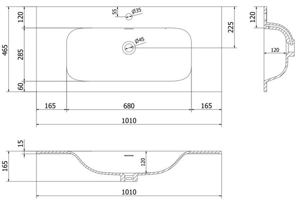 Mexen Orio шкаф за баня 100 см с мивка Vela, 2 чекмеджета, бял гланц - 91A10-10047-2-BFF00-W23M00