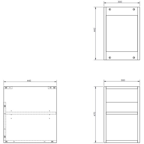 Mexen Box-A отворен шкаф с рафт 30 см, черен мат - 91AX2-0300-470-0-71