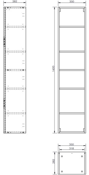 Mexen Orio шкаф за баня 35 см, 1 врата, бял гланц - 91A11-03016-1-BF00