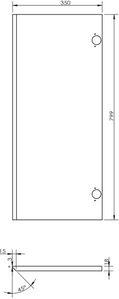 Mexen Rivel колона за баня 35 см, 2 врати, рифлован, бял мат - 91A21-03016-2-BF01