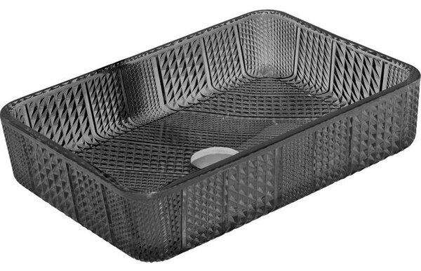 Mexen Akra стъклена мивка за плот 46 x 33 см, черна - 24024670