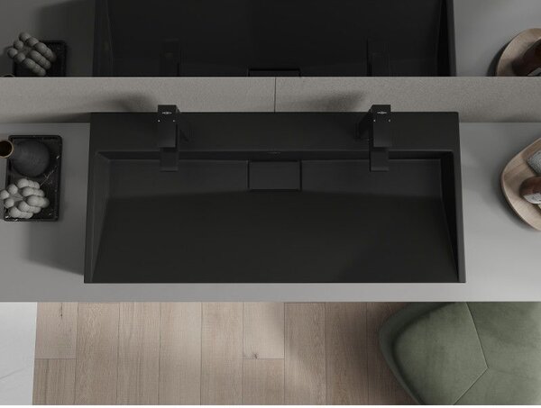 Mexen Ava мивка за монтиране върху плот от конгломерат 2/O 100 x 46 cm, черна - 23011072