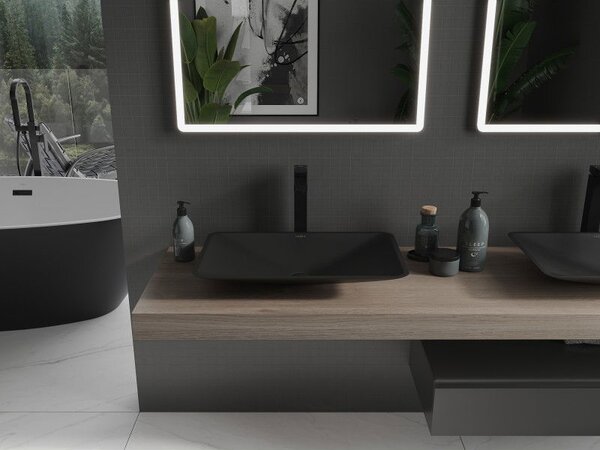 Mexen Esper плот мивка от конгломерат 60 x 38 см, черна - 23036071