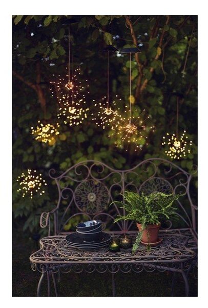 Външна слънчева LED светлина за окачване с бели светодиоди , височина 50 см Firework - Star Trading