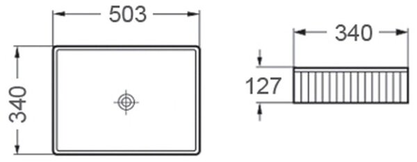 Mexen Grovo мивка за плот с ребра 50 x 34 см, черен мат - 22305085