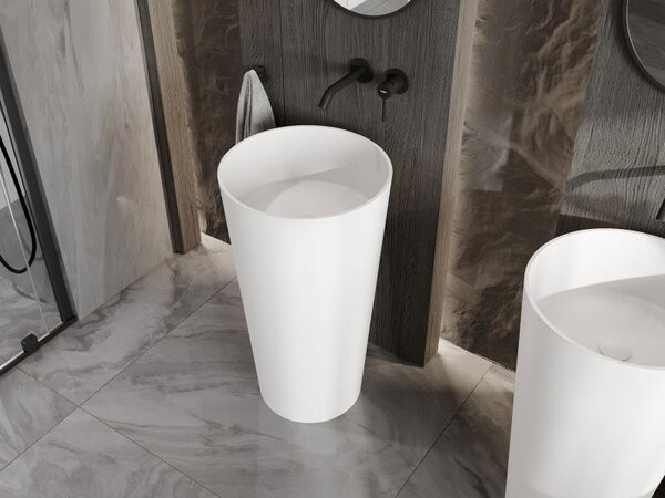 Mexen Onyx-01 свободно стояща мивка от конгломерат 45 x 45 см, бяла мат - 26524500